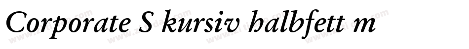 Corporate S kursiv halbfett m Medziff字体转换